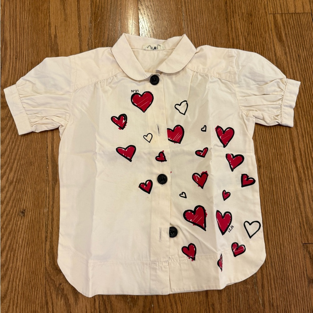 Designer Heart Print Kids Shirt No 21 size 4